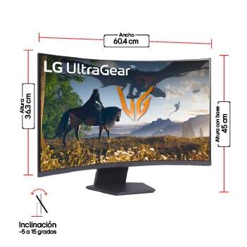 Dimensiones 27" Monitor Curvo Gamer UltraGear™